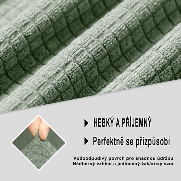 Elastický žakárový poťah na dvojmiestnu pohovku BestBerg / šalviová