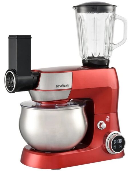 Multifunkčný kuchynský robot BestBerg BBR-1900R / 1900 W / 5 l / 12 rýchlostí / červená