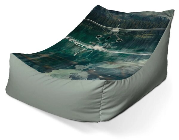 Sablio Sedací vak Lounge Hydroplán na horskom jazere - 80 x 95 x 50 cm
