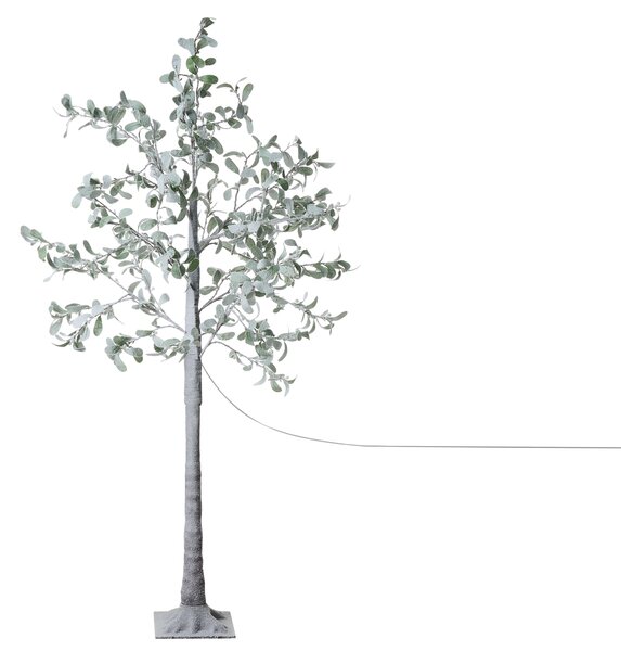 Umelý LED vianočný stromček zelený PVC 150 cm s osvetlením zasnežený povrch moderný škandinávsky štýl interiér exteriér