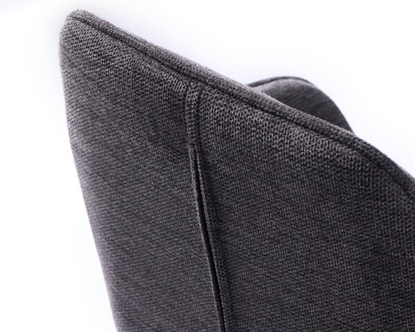Tmavosivá čalúnená barová stolička s nastaviteľnou výškou/s podrúčkami (výška sedadla 65 cm) Nolan – Unique Furniture