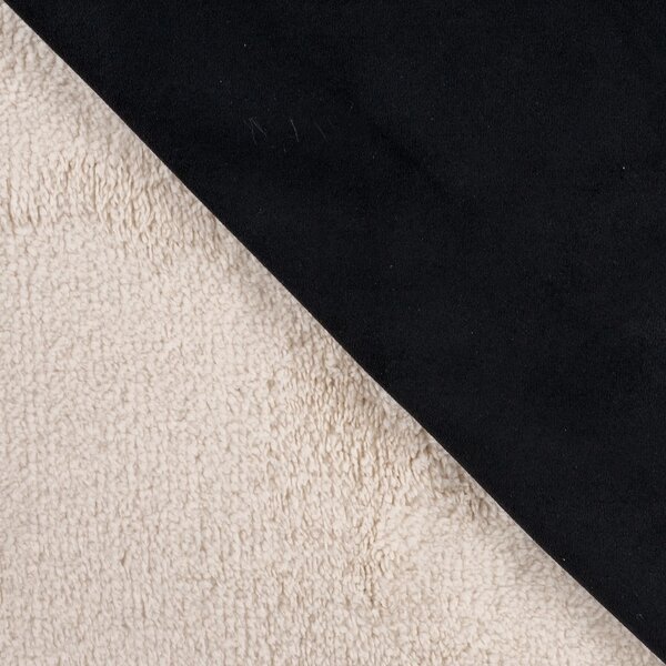 Metráž Zateplený semiš SUEDE sherpa stretch - Čierna