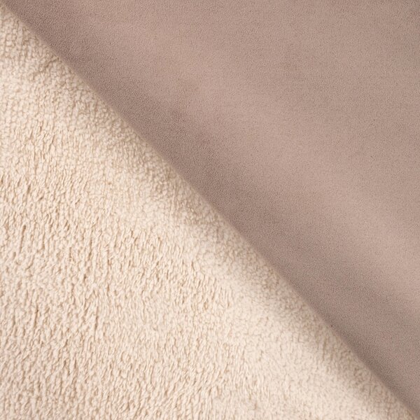 Metráž Zateplený semiš SUEDE sherpa stretch - Hnedá béžová svetlá