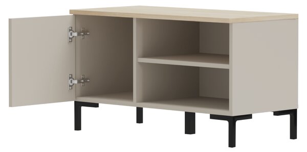 KONDELA Botník, sivohnedá Taupe/dub silverjack, DOMCA 1D