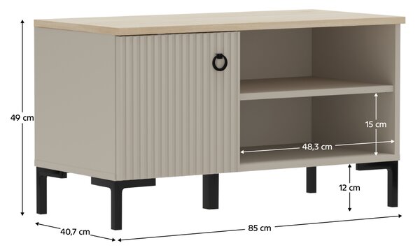 KONDELA Botník, sivohnedá Taupe/dub silverjack, DOMCA 1D