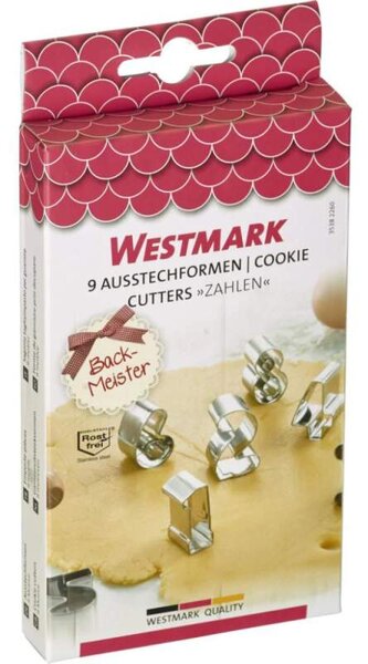 WESTMARK Vykrajovače Čísla set 9 ks, nerez (Vykrajovače Čísla set 9 ks od renomovaného výrobcu kuchynských potrieb – nemeckej firmy Westmark)
