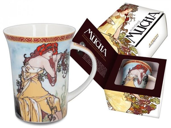 Hrnček Alfons Mucha 350 ml Leto, CARMANI , 5398101 (Porcelánový hrnček Alfons Mucha 350 ml )