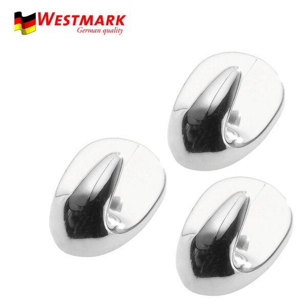 WESTMARK Háčiky samolepiace 3ks chróm ovál (Háčiky samolepiace 3ks chróm ovál od renomovaného výrobcu kuchynských potrieb – nemeckej firmy Westmark)