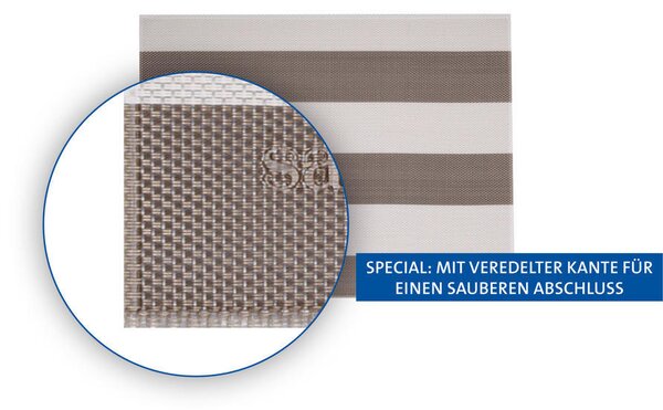Prestieranie SALEEN STRIPES 42x32, bežovohnedé (Prestieranie z polypropylénu umývateľné,SALEEN)