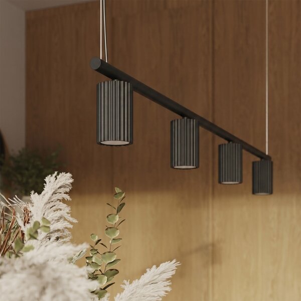 Sollux SL.2712 - Závesný luster na lanku KARBON 4xGU10/10W/230V čierna