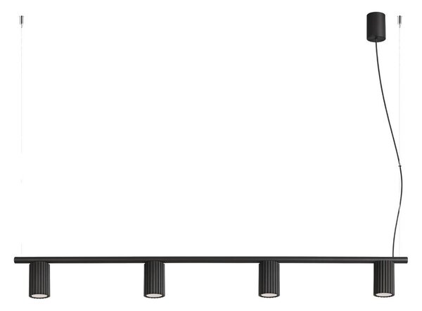 Sollux SL.2712 - Závesný luster na lanku KARBON 4xGU10/10W/230V čierna