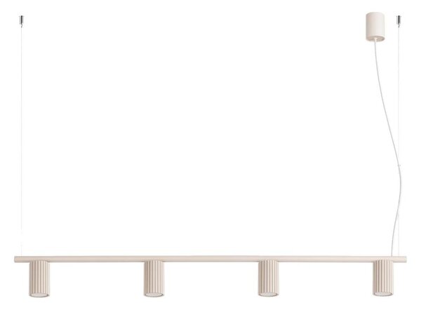 Sollux SL.2713 - Závesné svietidlo na lane KARBON 4xGU10/10W/230V krémové