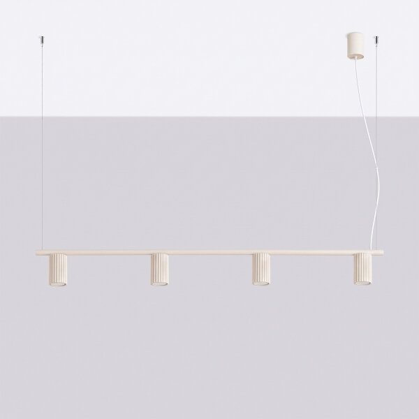 Sollux SL.2713 - Závesné svietidlo na lane KARBON 4xGU10/10W/230V krémové