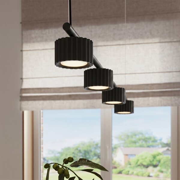 Sollux SL.2696 - luster na lanku AURA 4xGX53/10W/230V čierny