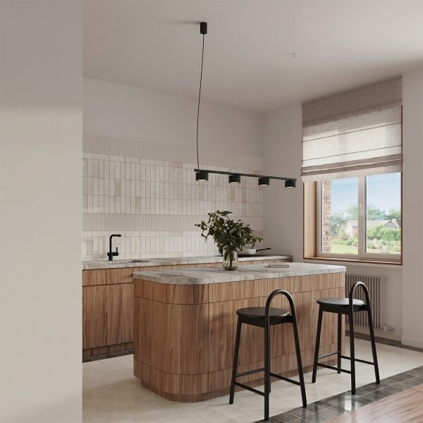 Sollux SL.2696 - luster na lanku AURA 4xGX53/10W/230V čierny