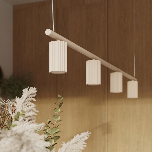 Sollux SL.2713 - Závesné svietidlo na lane KARBON 4xGU10/10W/230V krémové