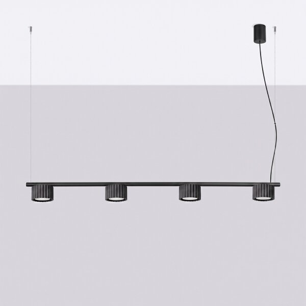 Sollux SL.2696 - luster na lanku AURA 4xGX53/10W/230V čierny