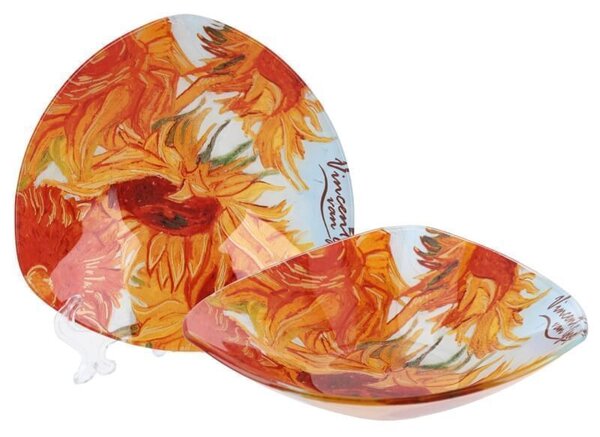 Sklenená miska 17x17 cm Vincent van GOGH Slnečnice, CARMANI 1987360 (Sklenená miska 17x17 cm z kolekcie Vincent van GOGH CARMANI)