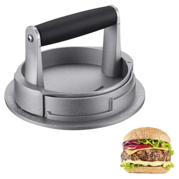 WESTMARK Tvorítko - lis na hamburgery nastaviteľný,liatina (Nastaviteľný lis na hamburgery – nemeckej firmy Westmark)
