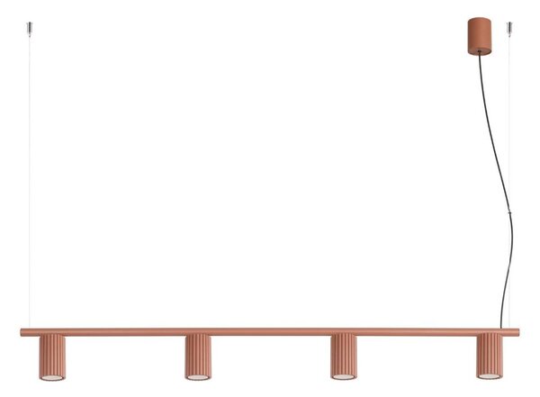 Sollux SL.2715 - Závesné svietidlo KARBON na kábli 4xGU10/10W/230V oranžové