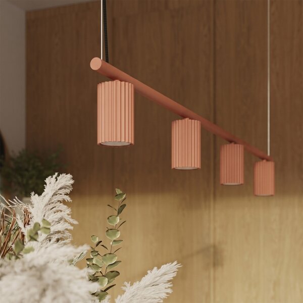 Sollux SL.2715 - Závesné svietidlo KARBON na kábli 4xGU10/10W/230V oranžové