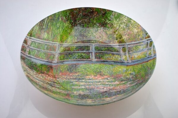 Sklenená misa hlboká 30 x 6 cm Claude MONET Japonský mostv, 287135 (Sklenená hlboká misa na ovocie a pod. Claude MONET)