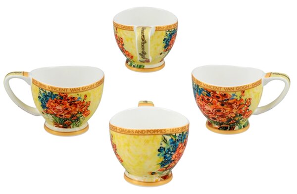 Šálka s podšálkou Vanessa 100 ml Vincent van GOGH Red Poppies and Daisies, CARMANI, 8301055 (Porcelánová šálka s podšálkou na espresso z kolekcie Vincent van GOGH )