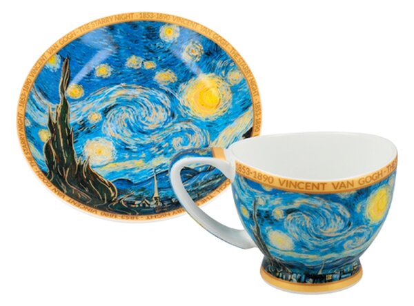 Šálka s podšálkou Vanessa 100 ml Vincent van GOGH The Starry Night, CARMANI, 8301051 (Porcelánová šálka s podšálkou na espresso z kolekcie Vincent van GOGH )