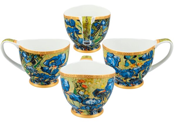 Šálka s podšálkou Vanessa 350 ml Vincent van GOGH Irisy, CARMANI, 8301002 (Porcelánová šálka s podšálkou na cappuccino z kolekcie Vincent van GOGH )