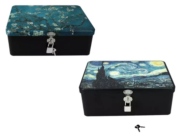 Plechový kufrík s kľúčikom 17.5 x 13 x 7.5 cm Vincent van GOGH The Starry Night, CARMANI, 0447102