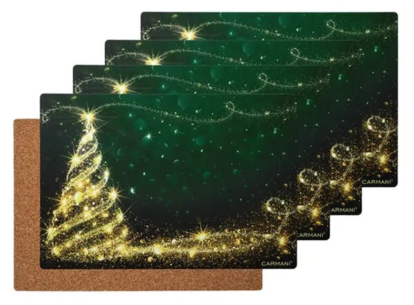 Korkové prestieranie 30 x 42 cm- set 4 ks Vianočný motív, CARMANI,0224056 (Set 4 ks korkových prestieraní v darčekovom balení s vianočným motívom)
