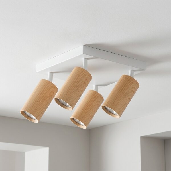 Brilagi - Bodové svietidlo SELE SQUARE 4xGU10/30W/230V biela/dubový dekor