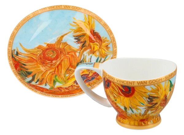 Šálka s podšálkou Vanessa 100 ml Vincent van GOGH Slnečnice, CARMANI, 8301050 (Porcelánová šálka s podšálkou na espresso z kolekcie Vincent van GOGH )