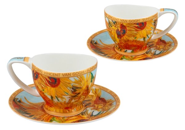Šálka s podšálkou Vanessa 100 ml Vincent van GOGH Slnečnice, CARMANI, 8301050 (Porcelánová šálka s podšálkou na espresso z kolekcie Vincent van GOGH )