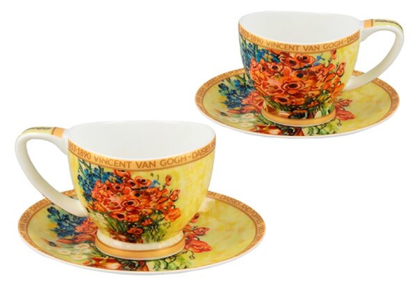 Šálka s podšálkou Vanessa 100 ml Vincent van GOGH Red Poppies and Daisies, CARMANI, 8301055 (Porcelánová šálka s podšálkou na espresso z kolekcie Vincent van GOGH )