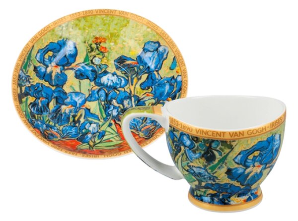 Šálka s podšálkou Vanessa 100 ml Vincent van GOGH Irisy, CARMANI, 8301052 (Porcelánová šálka s podšálkou na espresso z kolekcie Vincent van GOGH )