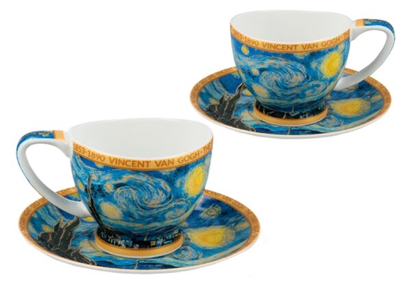 Šálka s podšálkou Vanessa 100 ml Vincent van GOGH The Starry Night, CARMANI, 8301051 (Porcelánová šálka s podšálkou na espresso z kolekcie Vincent van GOGH )