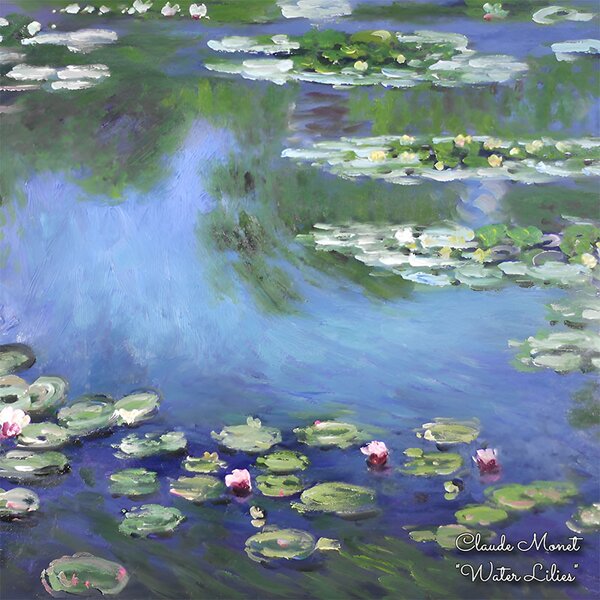 PAOLA RIVELLI Šatka, 90x90 cm Claude Monet Water Lilies (Krásna šatka v originálnom darčekovom baleni z úplne novej kolekcie The Divine Collection značky Paola Rivelli. - Uvádzacia zľava -28%. Nenechajte si ujsť!)