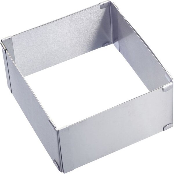 WESTMARK Nastaviteľná forma na koláč štvorec 15.5 - 28 cm s extra 8 cm výškou (Nastaviteľná forma na štvorcové torty ľubovoľnej veľkosti od 15.5 x 15.5 do 28 x 28 cm)