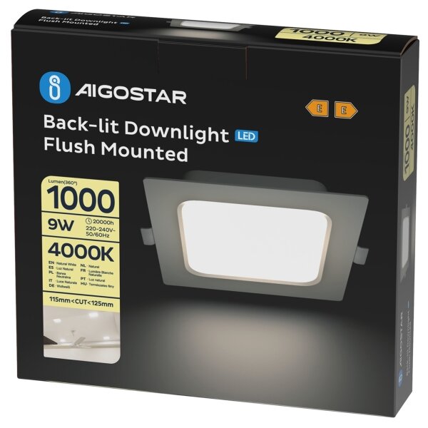 Aigostar - LED podhľadové svietidlo LED/9W/230V 4000K 14,5x14,5 cm biela