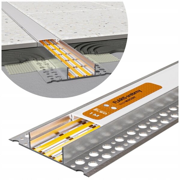 SADA 1x LED pás so senzorom FLEX LED/3,6W/4xAA 2 m + 2x vstavané profily 1 m