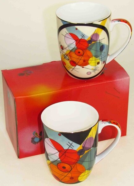 Porcelánový hrnček 400 ml - set 2 ks, Wassily Kandinsky,PMJ002834 (Set 2 kusov porcelánových hrnčekov s objemom 2 x 400 ml)