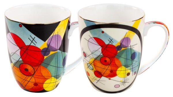 Porcelánový hrnček 400 ml - set 2 ks, Wassily Kandinsky,PMJ002834 (Set 2 kusov porcelánových hrnčekov s objemom 2 x 400 ml)