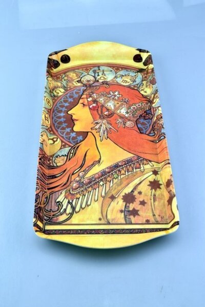Plastová tácka 39.5 x 29.5 x 2.3 cm Alfons Mucha Zverokruh, M40303 (Plastová tácka zo série Alfons Mucha)