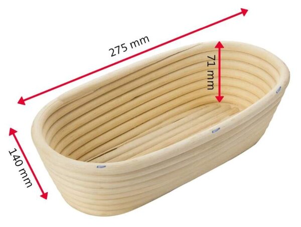 WESTMARK Ošatka na kysnutie cesta 275 x 140 x 71 mm,3204 (Oválny košík na kysnutie cesta)