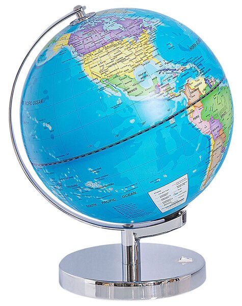 Glóbus modrá viacfarebná syntetický materiál oceľ 30 x 24 cm okrúhly tvar mapa sveta moderný štýl doplnky dekorácie obývačka detská izba