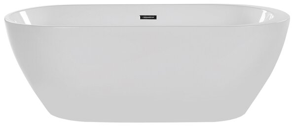 Voľne stojaca vaňa biela akrylát 160 x 75 cm oválny tvar elegantný moderný štýl kúpeľňa
