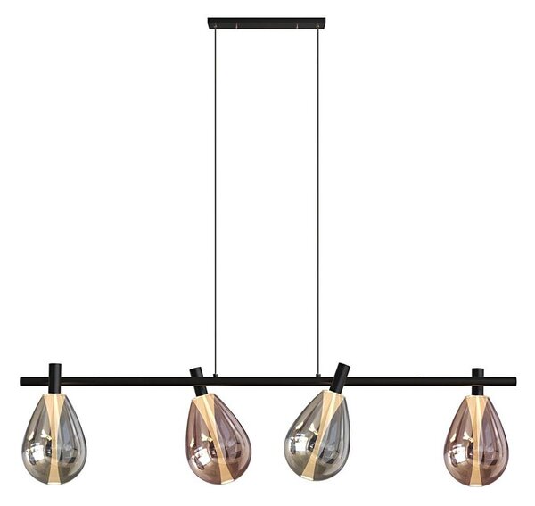 Luster na lanku DENSO 4xG9/5W/230V čierny chróm/medená