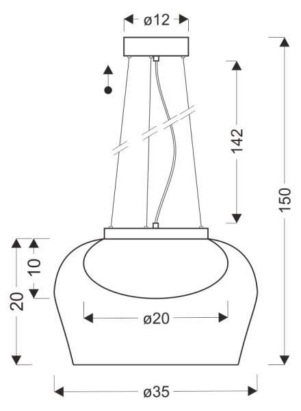 Luster na lanku INSIEME 1xGX53/10W/230V pr. 35 cm dymová béžová