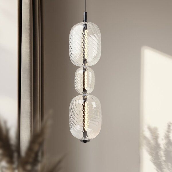 LED luster na lanku PLAYA LED/12W/230V čierny